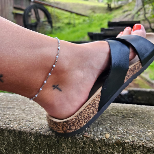 Filigrane Fußkettchen Edelstahl